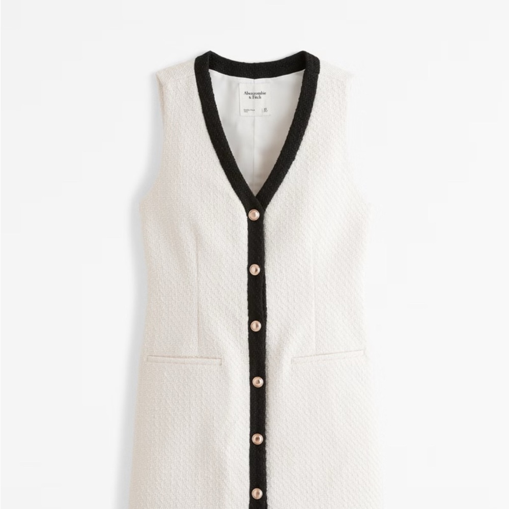 Abercrombie & Fitch Mara Tweed White and Black Mini Dress